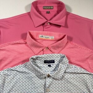Peter Millar Lot of 3 Short Sleeve Men’s Gold Shirts